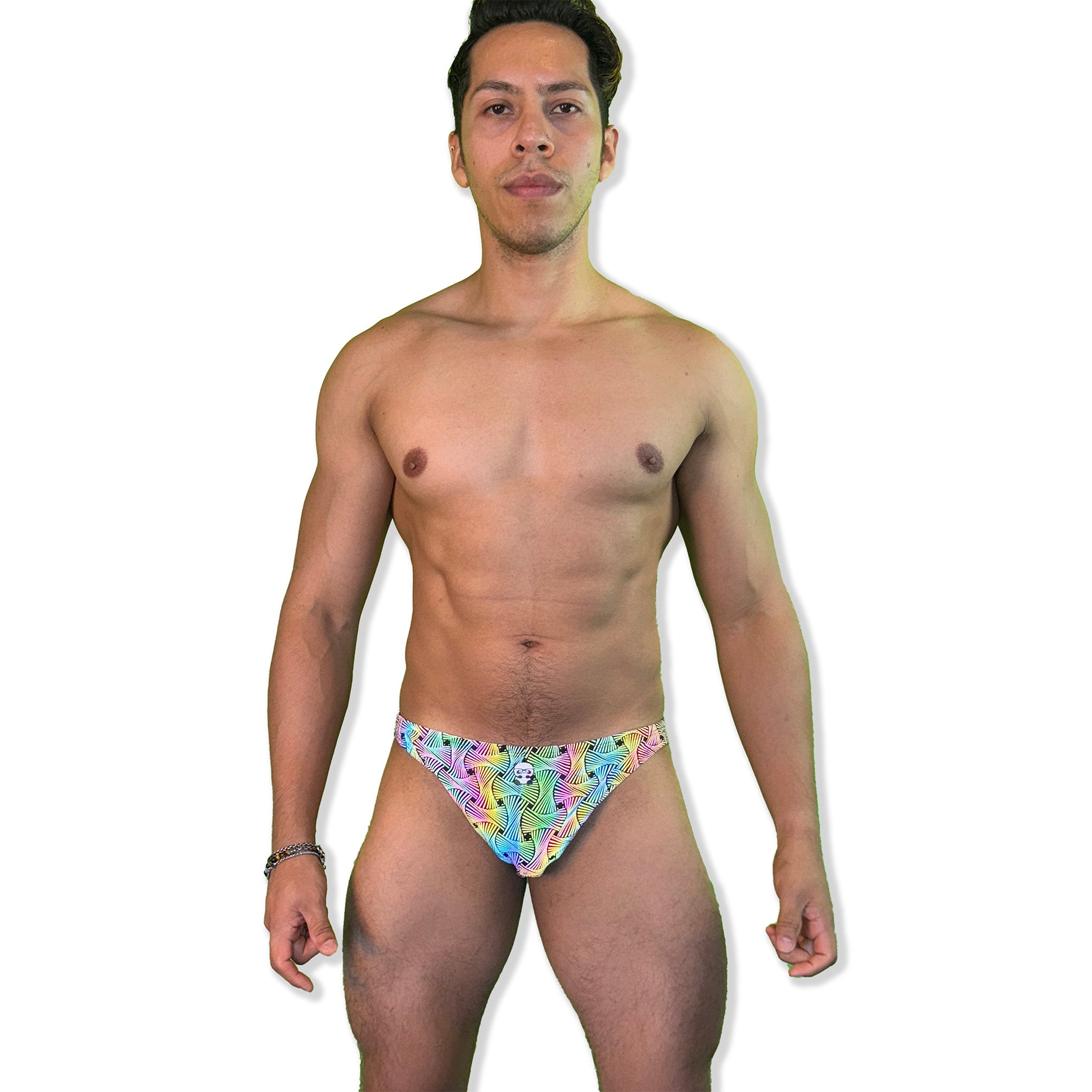 Party Bottoms Reflective Loom Bikini Cut Party Swim Brief Gay Almanac