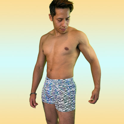 The Zaddy Shorts - Rainbow Reflective Zebra