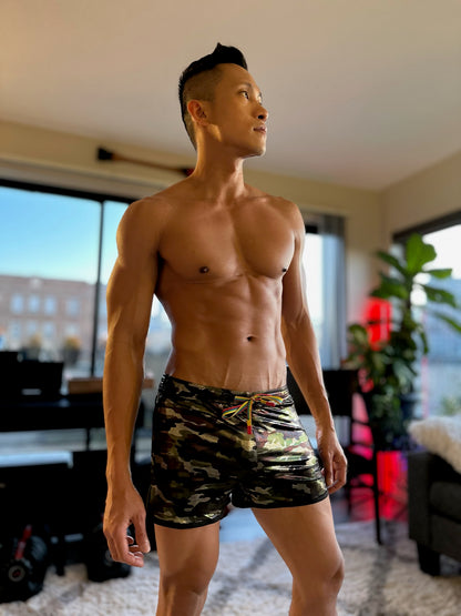 The "VPL" Party Shorts - Glitter Camo